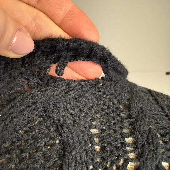 Ralph Lauren Denim & Supply Black Cable Knit Cotton Sweater Unisex L/G - Picture 10 of 10